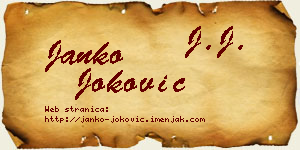 Janko Joković vizit kartica